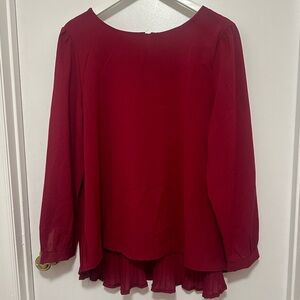 NWT Red Blouse Plus Size Long Sleeve Business Casual Professional for Work